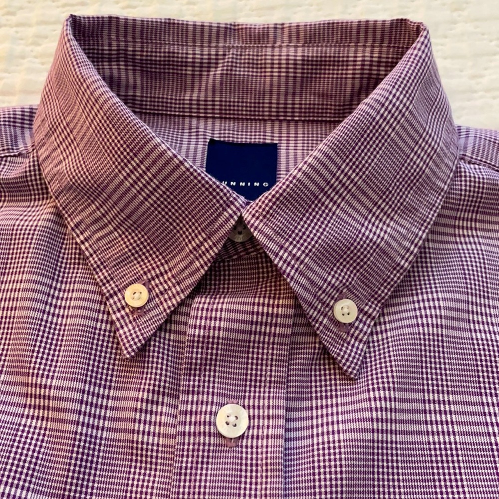 Dunning Golf Long Sleeve Button Up Shirt Plaid